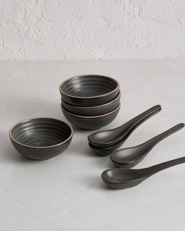 Anaya Charcoal Mini Bowl & Spoon Set